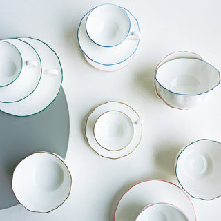 Amelie Brushed Gold Lifestyle Photo Espresso Cup and Saucer Cut