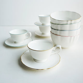 Amelie Brushed Gold Lifestyle Photo Espresso Cup and Saucer Cut