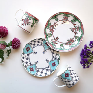 Marie and Daphne mugs and 8" Plates