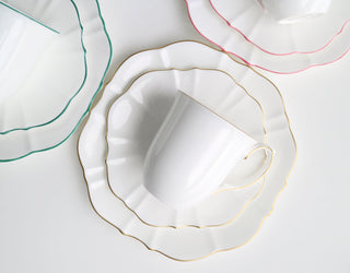 Amelie Salad & Bread Plates and Mug Collection Photo Brushed Gold Cut