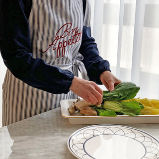 Bib Apron Blue Stripe Lifestyle Photo