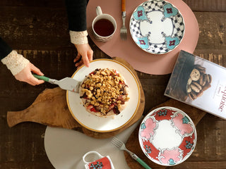 Deco Oval Placemats Blush Pink & Ivory Lifestyle Photo