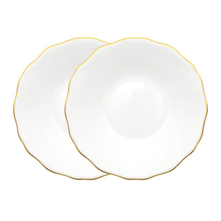 Amelie Brushed Gold Set of 2 Soup and Pasta Bowls White Background Photo
