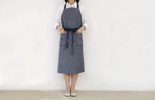 Bib Apron Denim Lifestyle Shot Front