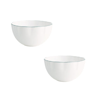 Amelie Forest Green Set of 2 Fruit Nut & Rice Bowls White Background Photo