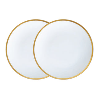 Golden Edge Set of 2 8 in. Salad Plates White Background Photo