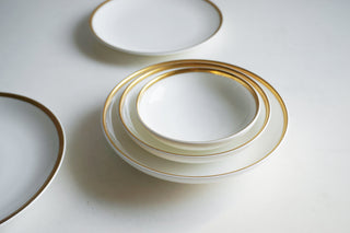 Golden Edge Collection Photo Assorted Set of 3, Canape Dishes Cut