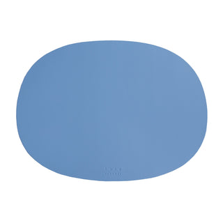 Deco Set of 2 Oval Placemats Light Blue White Background Photo