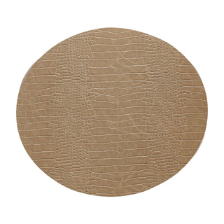 Dovi Oval Placemat Light Brown White Background Photo