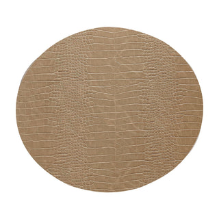 Dovi Oval Placemat Light Brown White Background Photo