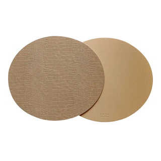Dovi Set of 2 Oval Placemats Light Brown White Background Photo