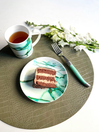 Dovi Oval Placemat Olive Lifestyle Photo