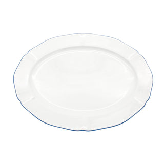 Amelie Royal Blue 14 in. Oval Platter White Background Photo