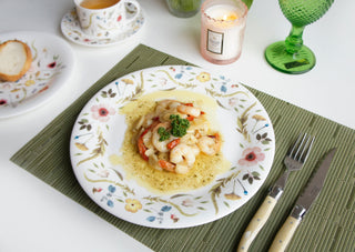 Scandinavian Floral Lifestyle Photo Dinner Plate Focus