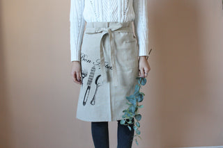 Bistro Apron Tan Lifestyle Shot Front