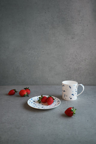 Terrazzo Azzurro Bread and Butter Plate & Mug Lifestyle Photo