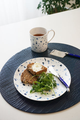 Terrazzo Azzurro Dinner Plate & Mug Lifestyle Photo
