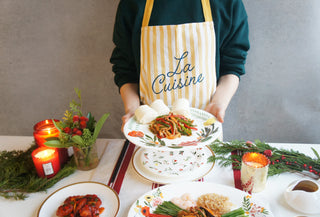 Bib Apron Yellow Stripe Lifestyle Photo