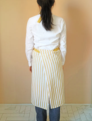 Bib Apron Yellow Stripe Lifestyle Shot Back