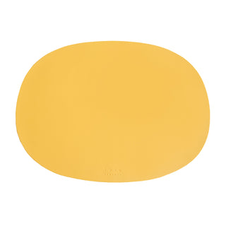 Deco Set of 2 Oval Placemats Yellow White Background Photo
