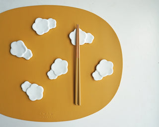 Blooming Flatware Rests White & Deco Placemat Yellow Lifestyle Photo