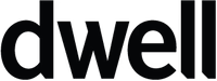 Black 'Dwell' logo on a white background