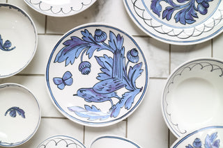 Heritage Blue Bird Collection Photo Appetizer Plate Cut