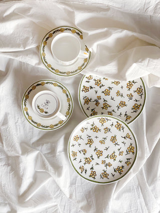 Heritage Daisy Chain Salad Plate & Cup and Saucer Lifestyle Photo