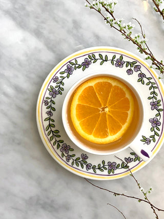 Heritage Forget Me Not Cup and Saucer Lifestyle Photo