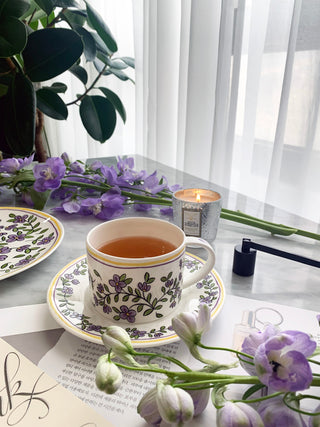 Heritage Forget Me Not Lifestyle Photo Cup and Saucer Cut