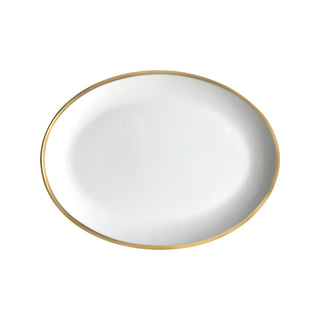 Golden Edge 14 in. Oval Platter White Background Photo