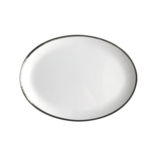 Platinum Edge 14 in. Oval Platter White Background Photo