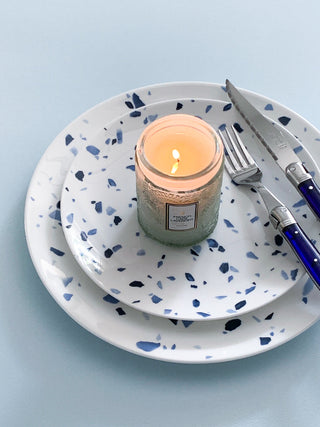 Terrazzo Azzurro Salad Plate & Dinner Plate Lifestyle Photo