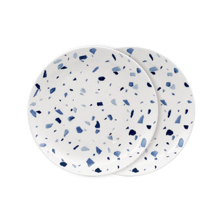 Terrazzo Azzurro Set of 2 6 in. Bread and Butter Plates White Background Photo