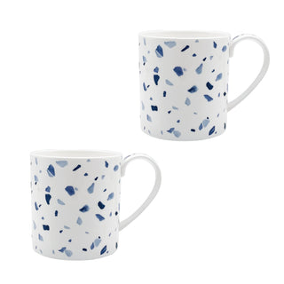 Terrazzo Azzurro Set of 2 Mugs White Background Photo