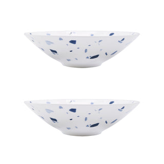 Terrazzo Azzurro Set of 2 Soup and Pasta Bowls White Background Photo