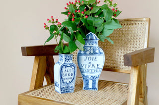 Well Versed Today Small Vase & Joie Blue Medium Vase Lifestyle Photo
