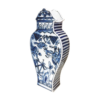 Well Versed Blue Medium Vase White Background Photo