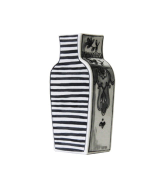 Well Versed Gray Small Vase Back White Background Photo