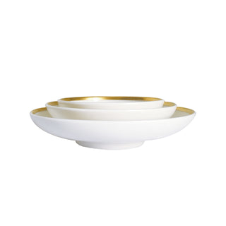 Golden Edge Assorted Coupe Plates White Background Photo