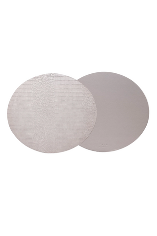 Dovi - Set of 2, Oval Placemats - Light Gray