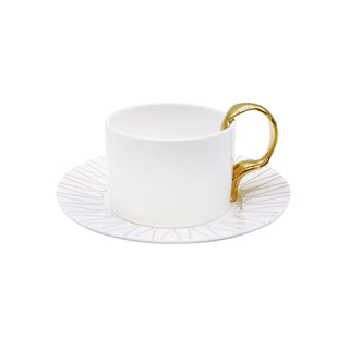 Cutlery Cup and Saucer Fork Handle White Background Photo
