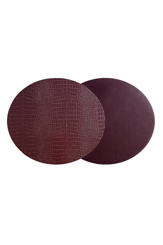 Dovi - Set of 2, Oval Placemats - Burgundy