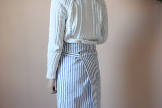 Bistro Apron Blue Stripe Lifestyle Shot Back