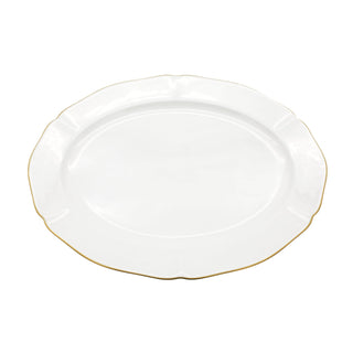 Amelie Brushed Gold 14 in. Oval Platter White Background Photo