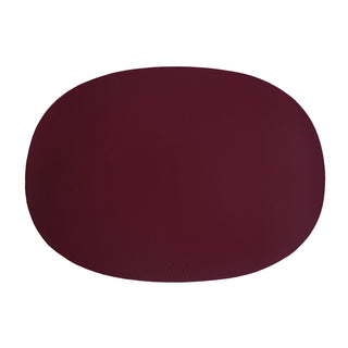 Deco Set of 2 Oval Placemats Burgundy White Background Photo