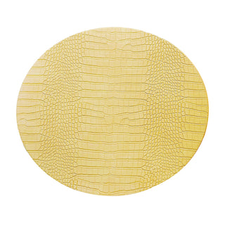Dovi Oval Placemat Cream Yellow White Background Photo