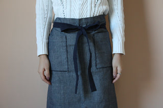 Bistro Apron Denim Lifestyle Shot Front