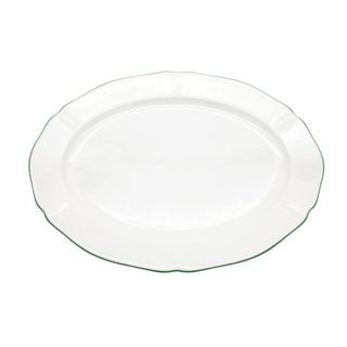 Amelie Forest Green 14 in. Oval Platter White Background Photo