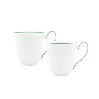 Amelie Forest Green Set of 2 Mugs White Background Photo